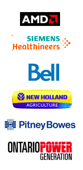 AMD, Siemens Healthineers, Bell, New Holland Agriculture, Pittney Bowes, Ontario Power Generation